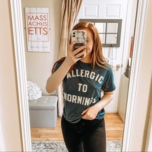 “Allergic to Mornings” Short Sleeve Graphic Tee